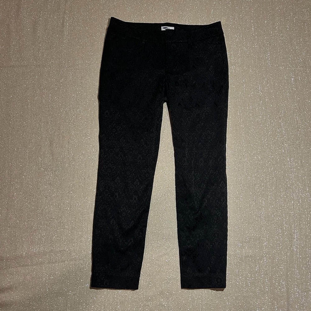 Old Navy “The Diva” black jacquard ankle pants, size 6 - Picture 2 of 12
